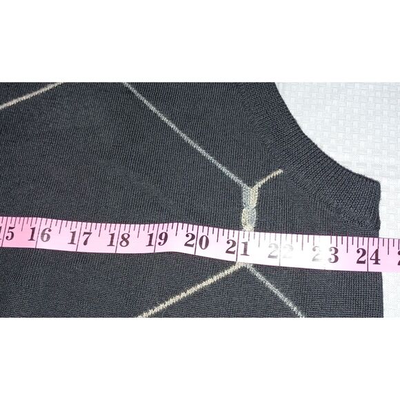 GALLAWAY Golf Apparel by Nordstrom:  Black 100 % Extra Fine Merino Wool Vest - Picture 4 of 5